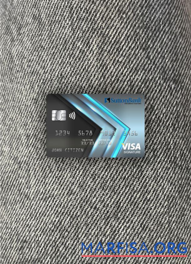 Downloadable USA Ohio SUTTON bank visa signature card photolook front sample